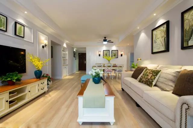 139㎡美式裝修樣板間，清新更氣派！