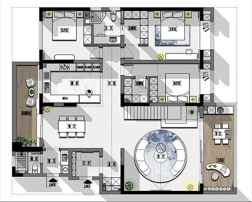 370㎡現(xiàn)代簡約風武漢裝修設計，異形空間+改造設計，簡約風也能裝出高級感！