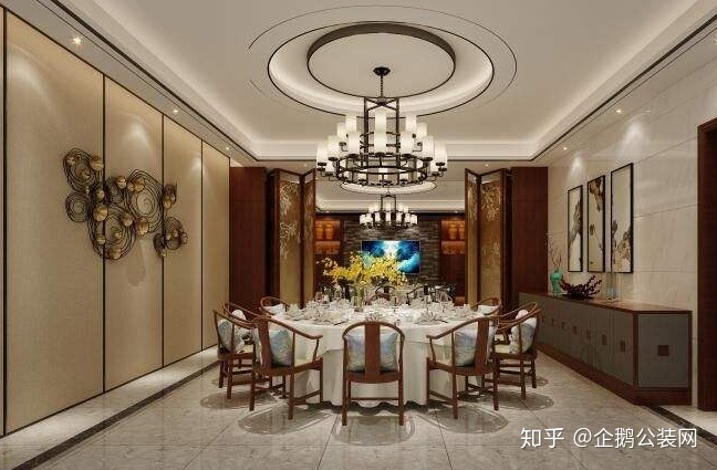 會所裝修_spa會所中式裝修效果圖_中式獨(dú)桌餐飲會所裝修