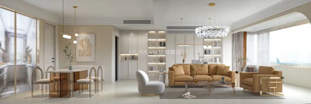 【實(shí)景】中海嶺湖灣126㎡三居室，效果圖高度還原，多圖對(duì)比，愛(ài)上溫柔的輕法式！