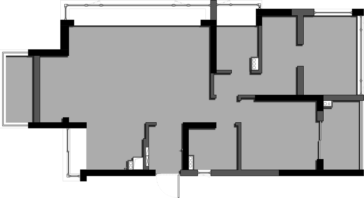 合租房！70㎡兩室一廳整裝案例！年輕人住在一起就是“老友記”