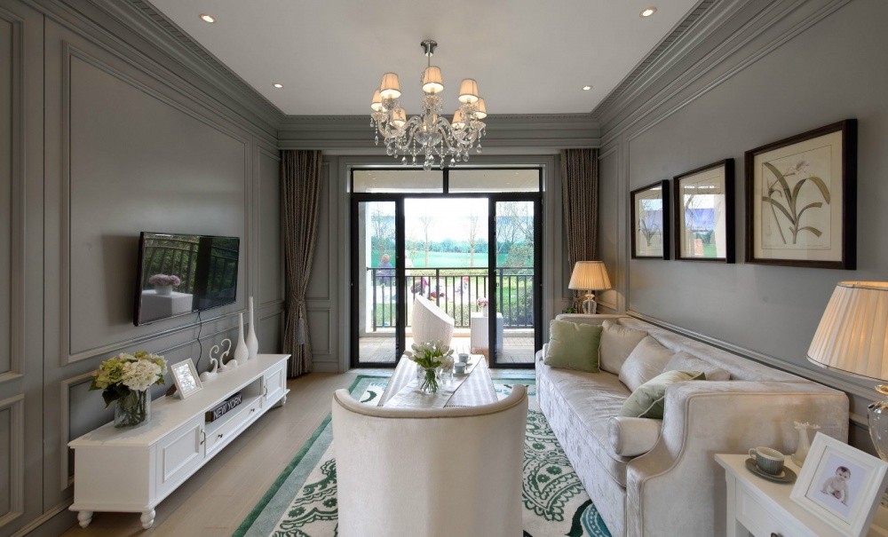 客廳窗簾裝修效果圖吉安市房屋裝修設(shè)計(jì)，二手房，套美式經(jīng)典客廳設(shè)計(jì)圖片賞析