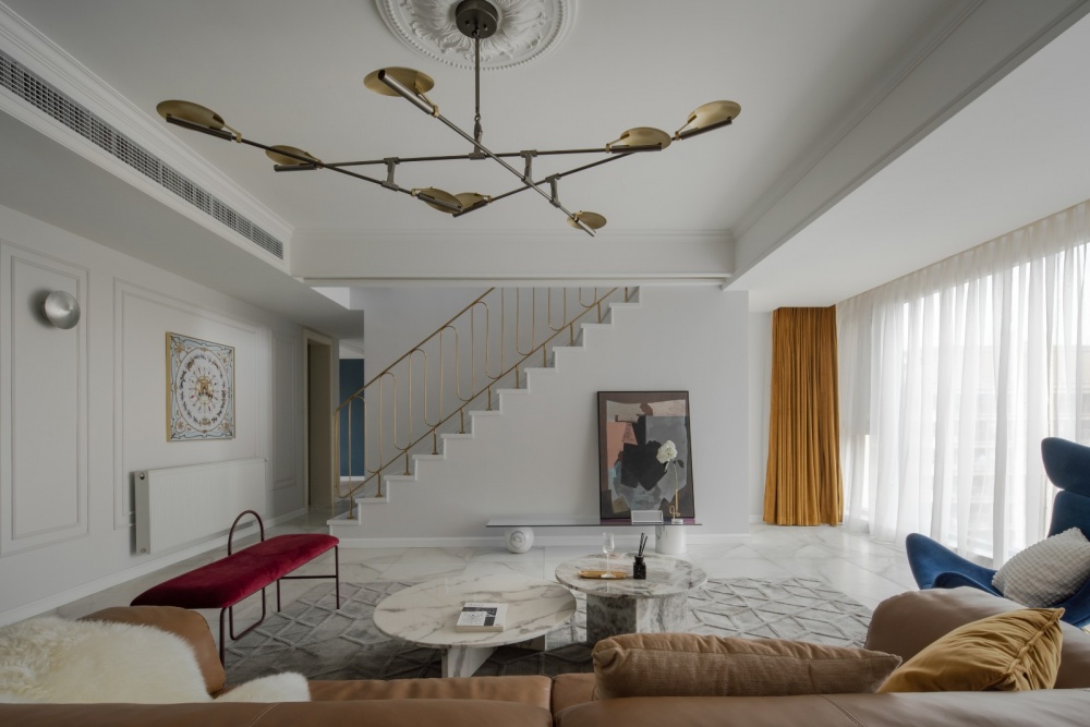 客廳窗簾裝修效果圖城市蒙德里安，律動三居室，做生其他客廳設(shè)計圖片賞析