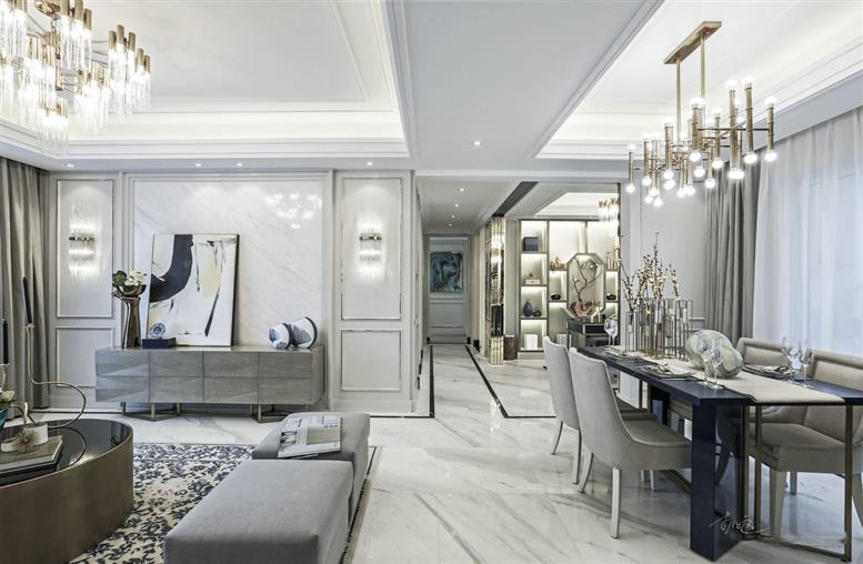 恒基凱旋門155平米法式風格四室兩廳裝修效果圖(城市人家裝飾作品)