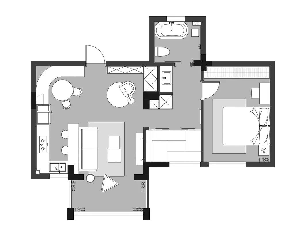 73㎡二居室簡(jiǎn)約效果圖，餐廳這樣設(shè)計(jì)，很實(shí)用！