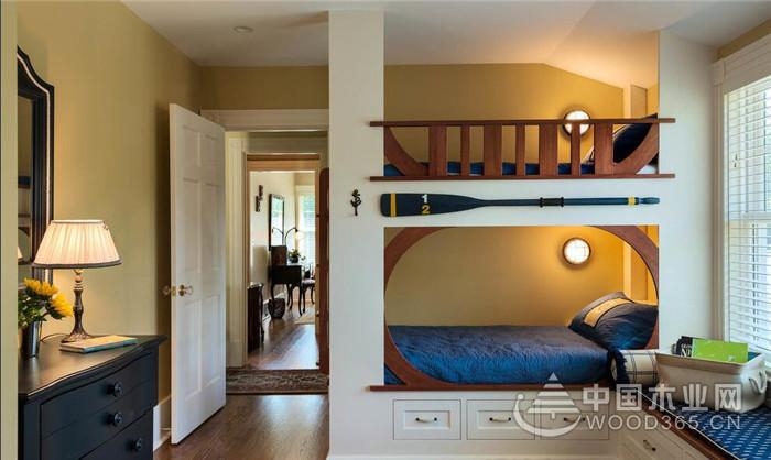 兒童房上下床裝修效果圖,二胎寶寶的房間不用困擾！