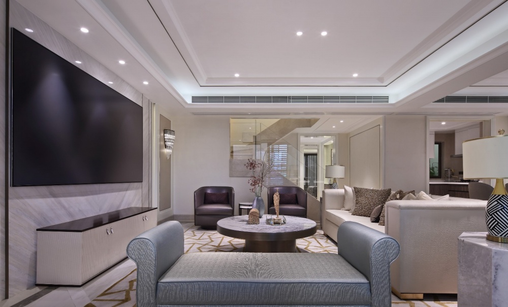 客廳電視背景墻裝修效果圖點石亞洲摩登港風，經典精致潮流混搭客廳設計圖片賞析