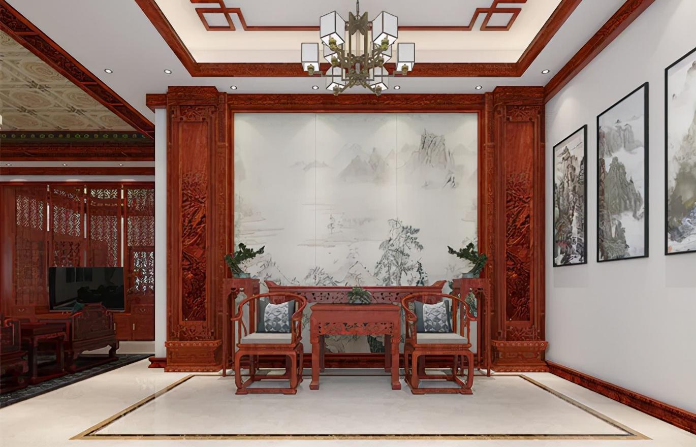 武漢夫妻的215㎡別墅，全屋堅(jiān)持紅木元素，里面的裝修古典又大氣