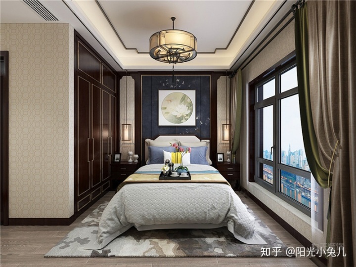 三室2衛(wèi)裝修，135平新中式裝修效果圖，太高雅的現(xiàn)代中式家裝