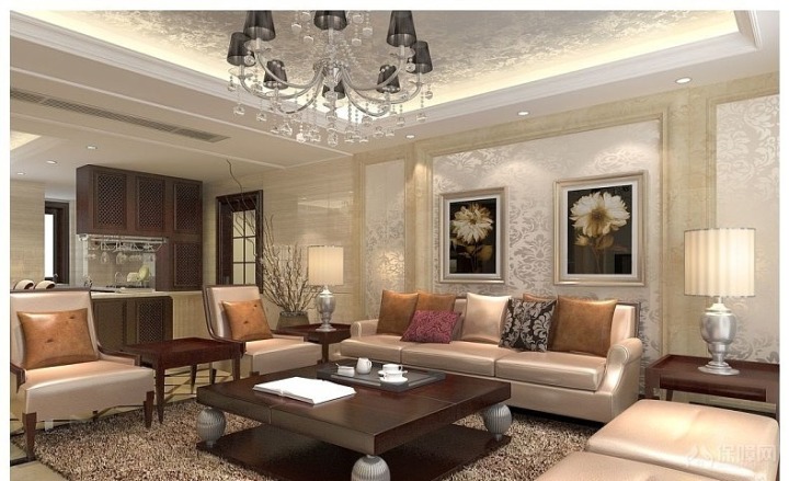 邢臺塞納春天客廳吊頂裝修設計效果圖，讓客廳更有格調(diào)