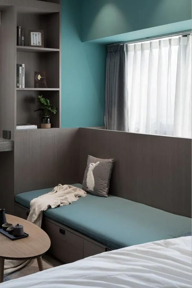 酒店公寓裝修效果圖(35㎡酒店式開間單身公寓，半平米都沒浪費，還裝得很有檔次)(圖12)