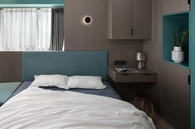 酒店公寓裝修效果圖(35㎡酒店式開間單身公寓，半平米都沒浪費，還裝得很有檔次)(圖13)