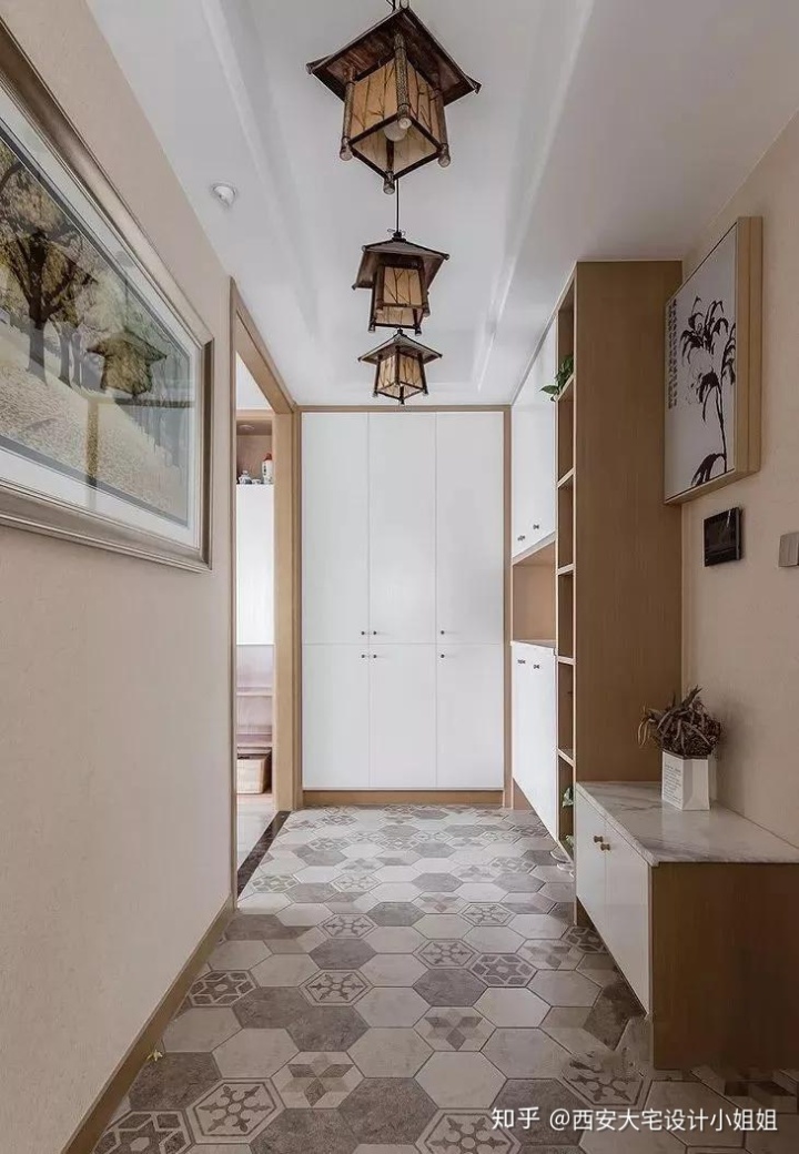 20款玄關(guān)效果圖，地面這樣貼花磚，真是美極了！